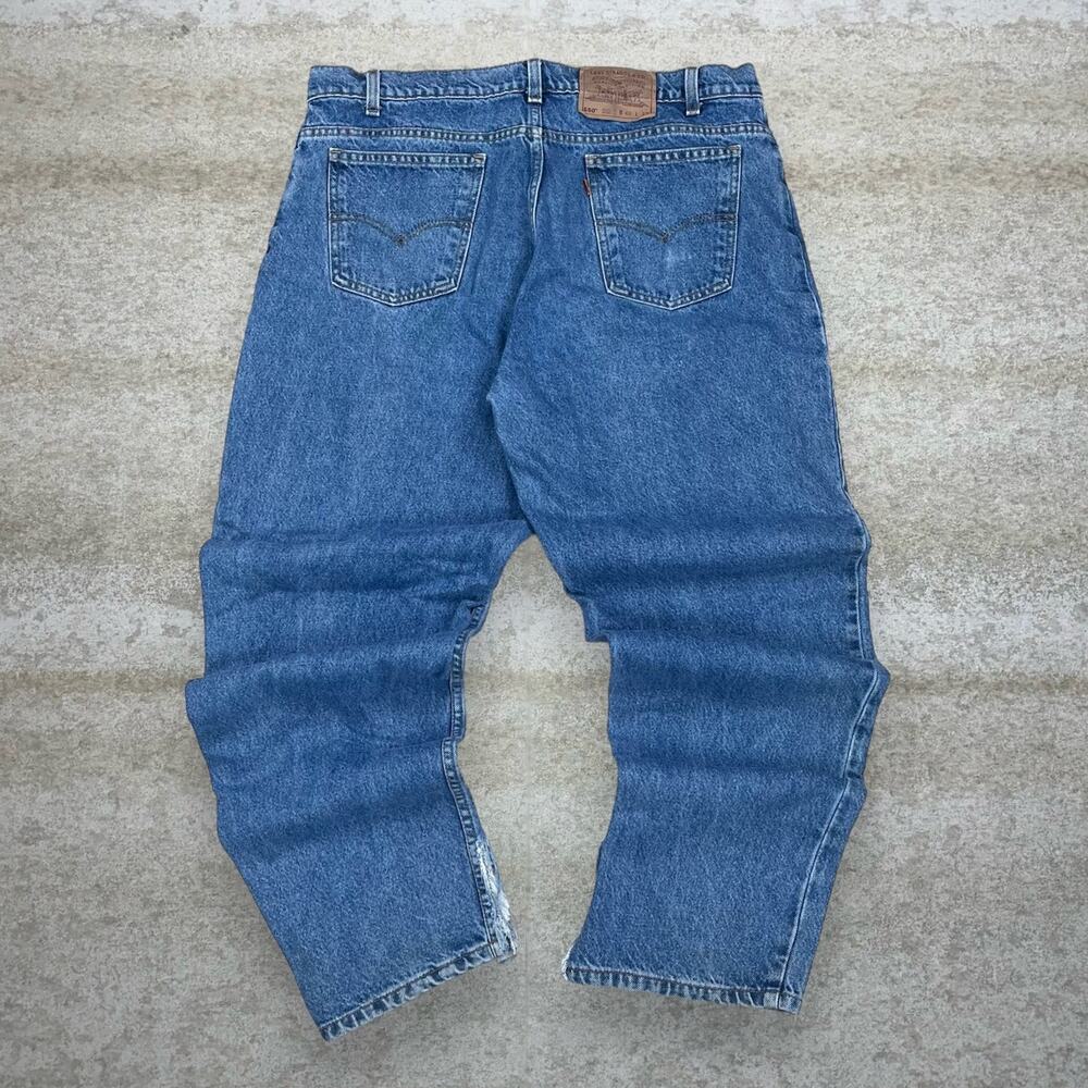 Vintage 90s Orange Tab Levis Jeans 550 40x32 Relaxed Fit Flared Leg Medium Wash
